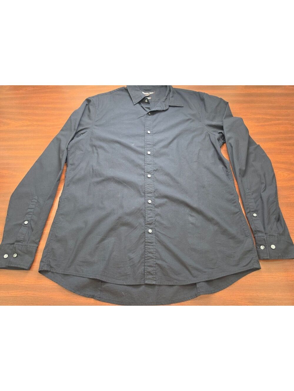 Michael Kors Mens Black Long Sleeve Button Down XL Shirt Casual Stretch Trim Fit